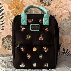 Disney Parks Loungefly Mickey and Friends canvas backpack. NWT